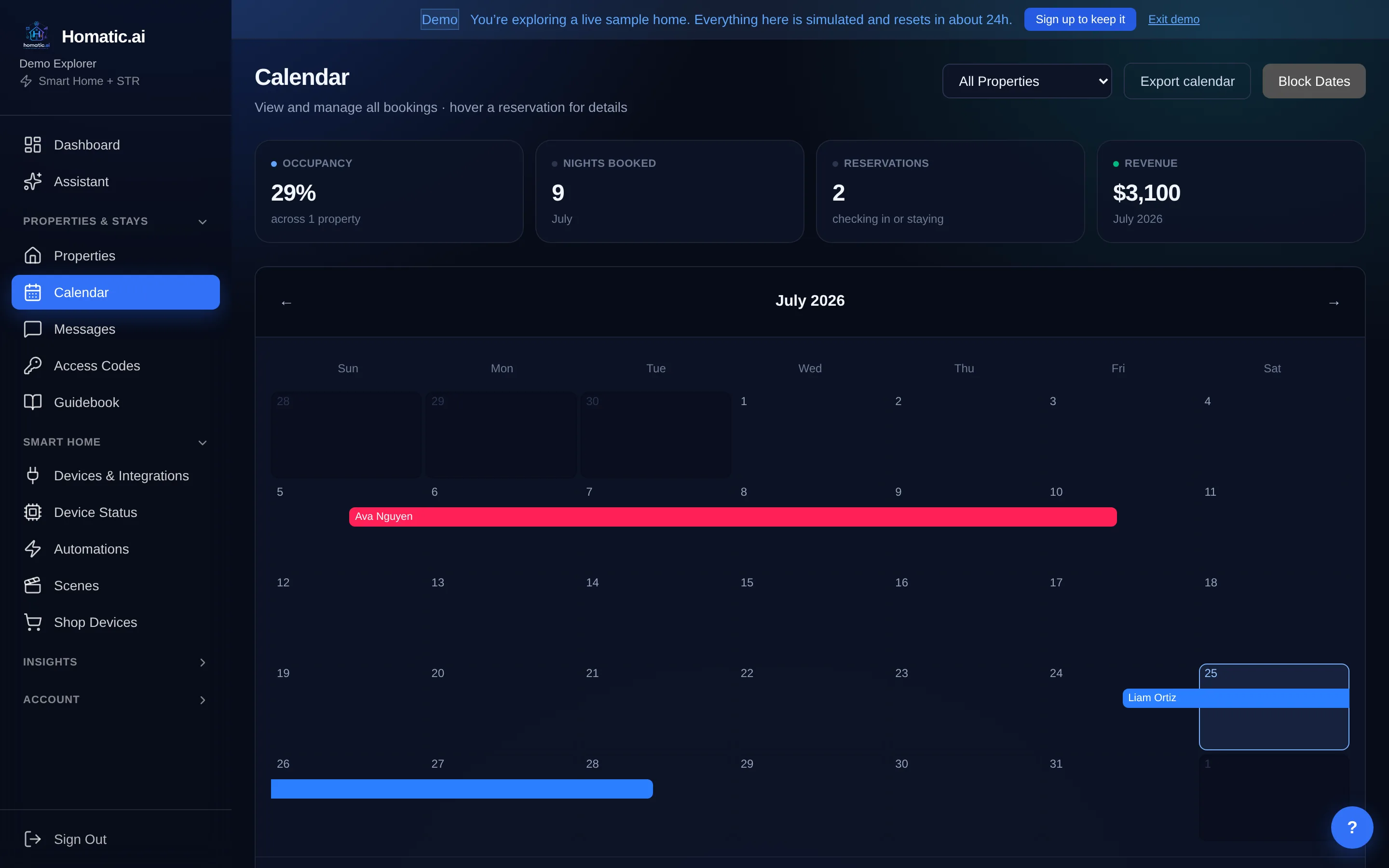 The unified booking calendar across channels
